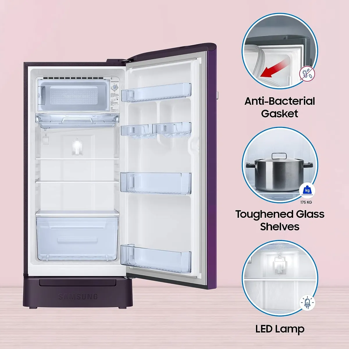 SAMSUNG 183 L Direct Cool Single Door 4 Star Refrigerator - Image 3